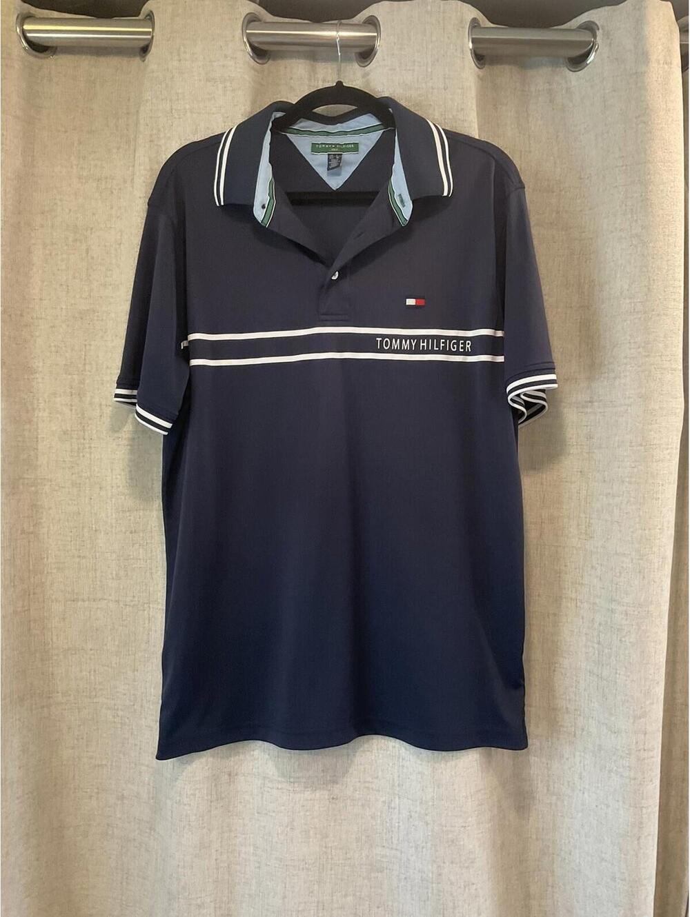 TOMMY HILFIGER Mens Short Sleeve Polo Shirt Size Large
